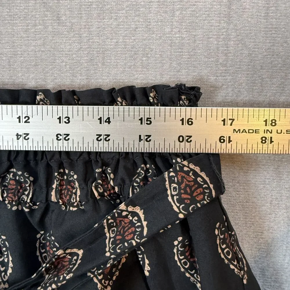 NWT Anthropologie The Somerset Mini Skirt Smocked Block Print Black Tan L Large - Picture 5 of 6
